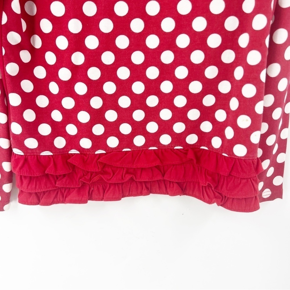 ✅ Disney Cruise Lines Girls Minnie Mouse Red White Polka Dot Hoodie Jacket LARGE - Picture 4 of 7